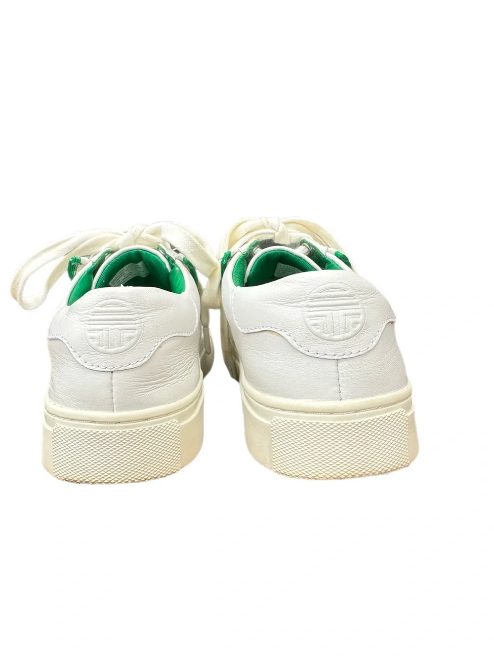 Tory Sport Howell Court Ruffle Leather Sneakers White Green Size 5.5